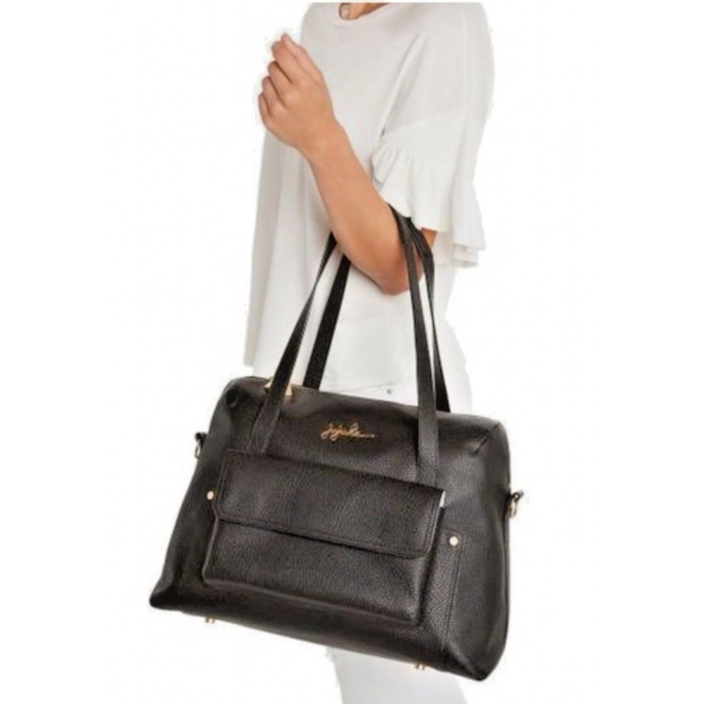 JUJUBE Wherever Weekender‎ Bag Faux Pebbled Leather Noir Rose Gold *READ*